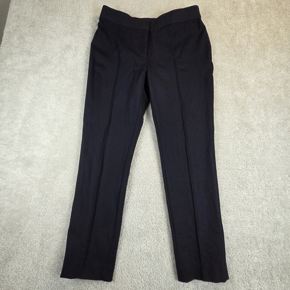 Akris Pants - Akris Punto Pintuck Skinny Crop Trouser Womens 8 Blue Ankle Stretch Minimalist